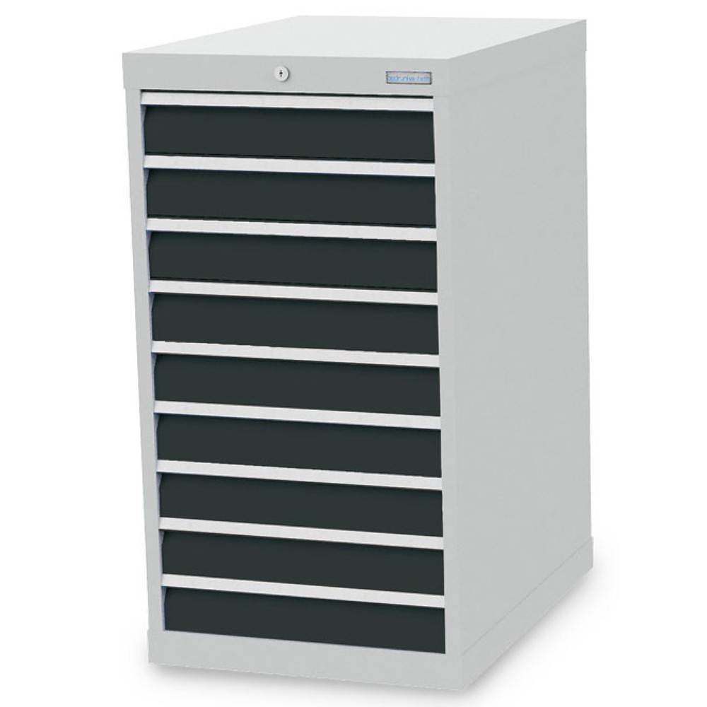 Productafbeelding nr. 1: Ladekast Bedrunka+Hirth R 18-24, hxbxd 1.019 x 555 x 736 mm, lichtgrijs, antracietgrijs, 9 lades 9x100 mm