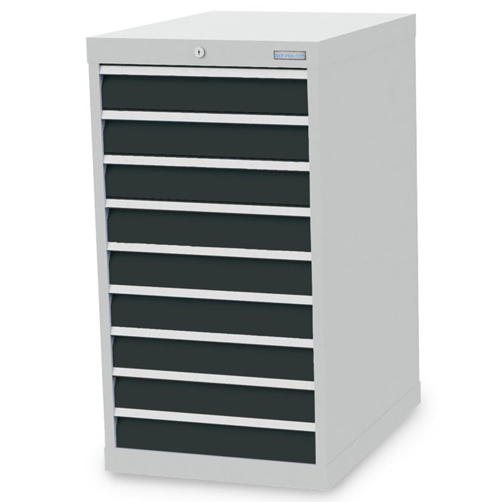 Product afbeelding: Ladekast Bedrunka+Hirth R 18-24, hxbxd 1.019 x 555 x 736 mm, lichtgrijs, antracietgrijs, 9 lades 9x100 mm