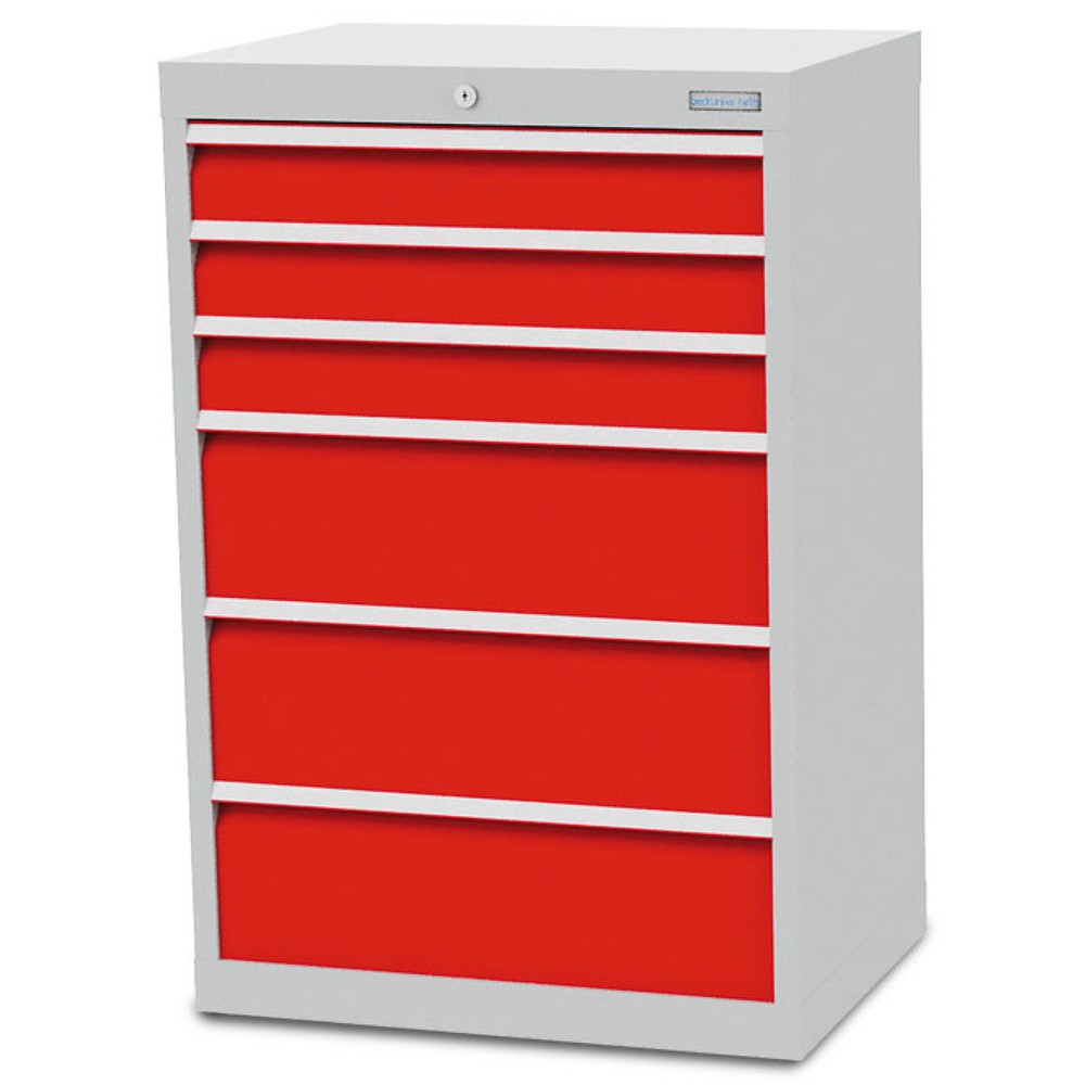 Product afbeelding: Ladekast Bedrunka+Hirth R 24-16, hxbxd 1.019 x 680 x 500 mm, lichtgrijs, lichtblauw, 6 lades