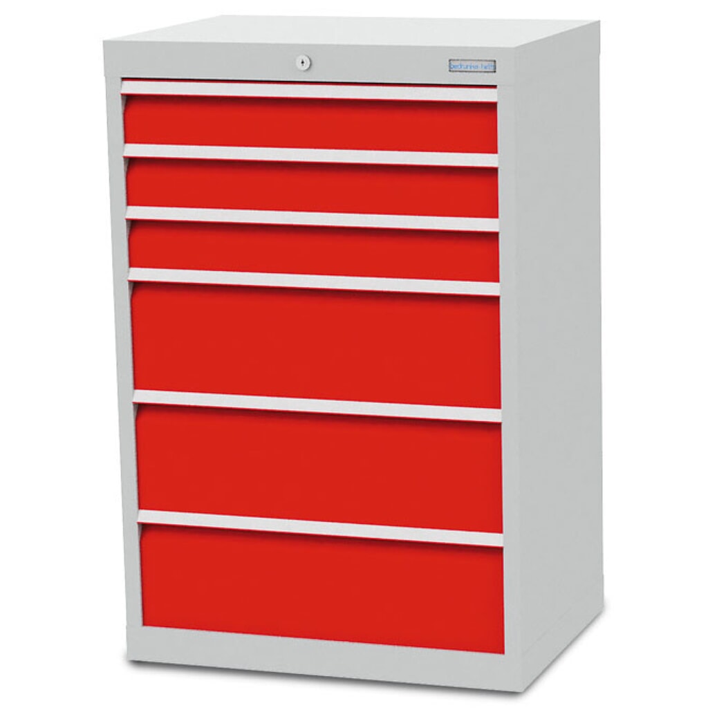 Product afbeelding: Ladekast Bedrunka+Hirth R 24-16, hxbxd 1.019 x 680 x 500 mm, lichtgrijs, lichtblauw, 6 lades