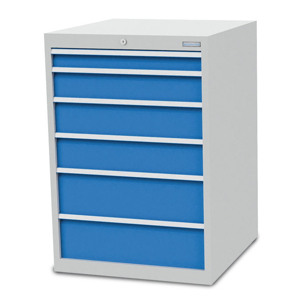 Productafbeelding nr. 1: Ladekast Bedrunka+Hirth R 24-24, hxbxd 1.019 x 705 x 736 mm, lichtgrijs, lichtblauw, 6 lades 1x75+ 1x125 + 2x150 + 2x200 mm