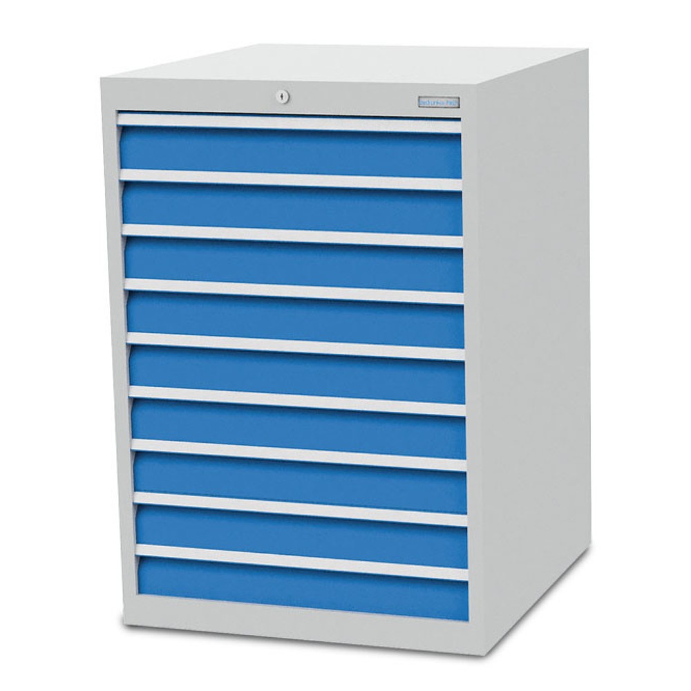 Product afbeelding: Ladekast Bedrunka+Hirth R 24-24, hxbxd 1.019 x 705 x 736 mm, lichtgrijs, lichtblauw, 9 lades 9x100 mm