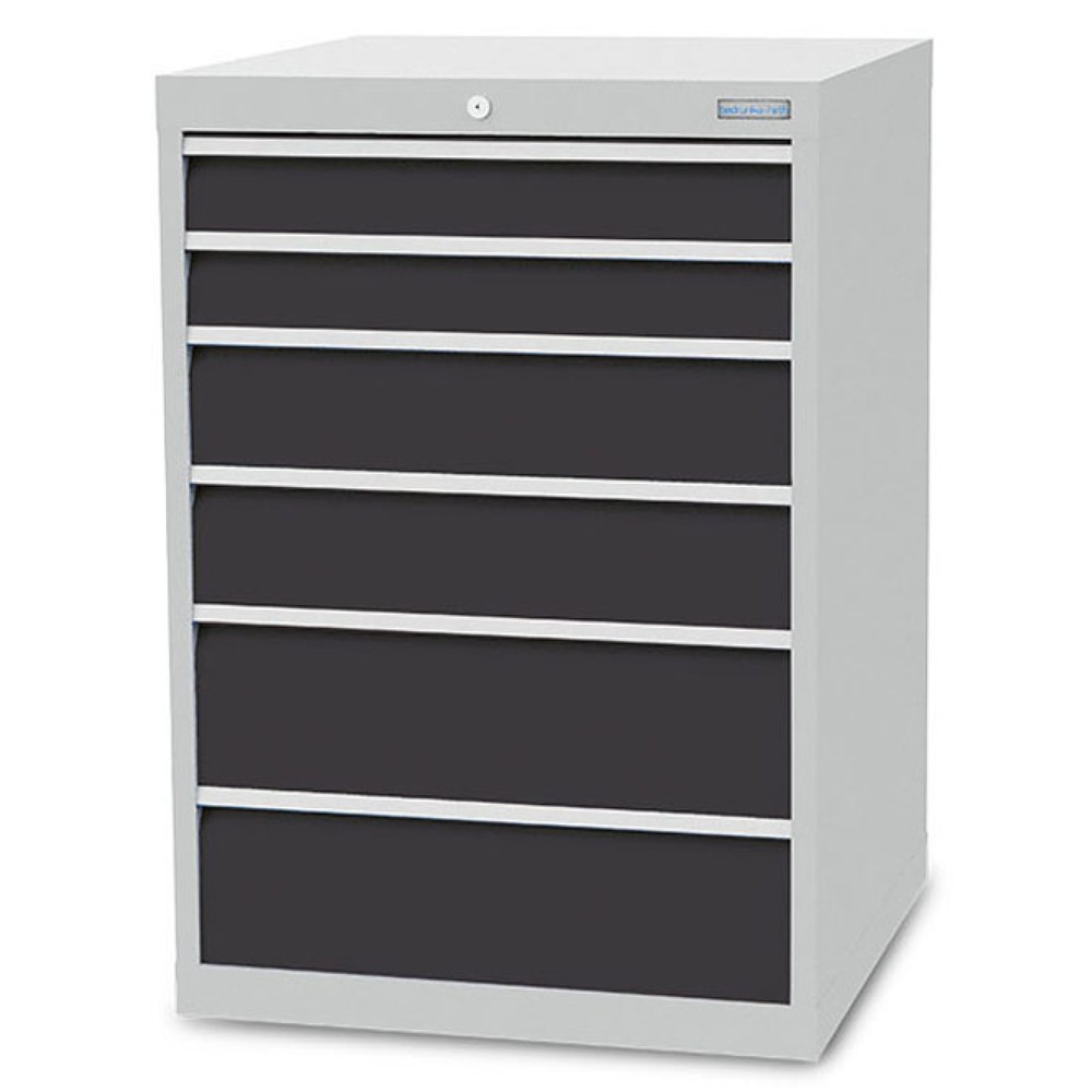 Productafbeelding nr. 1: Ladekast Bedrunka+Hirth R 24-24, hxbxd 1.019 x 705 x 736 mm, lichtgrijs, antracietgrijs, 6 lades 2x100 + 2x150 + 2x200 mm
