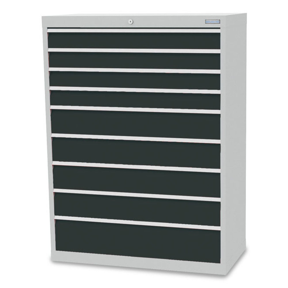 Product afbeelding: Ladekast Bedrunka+Hirth R 36-16, hxbxd 1.319 x 980 x 500 mm, lichtgrijs, antracietgrijs, 9 lades 4x100 + 4x150 + 1x200 mm