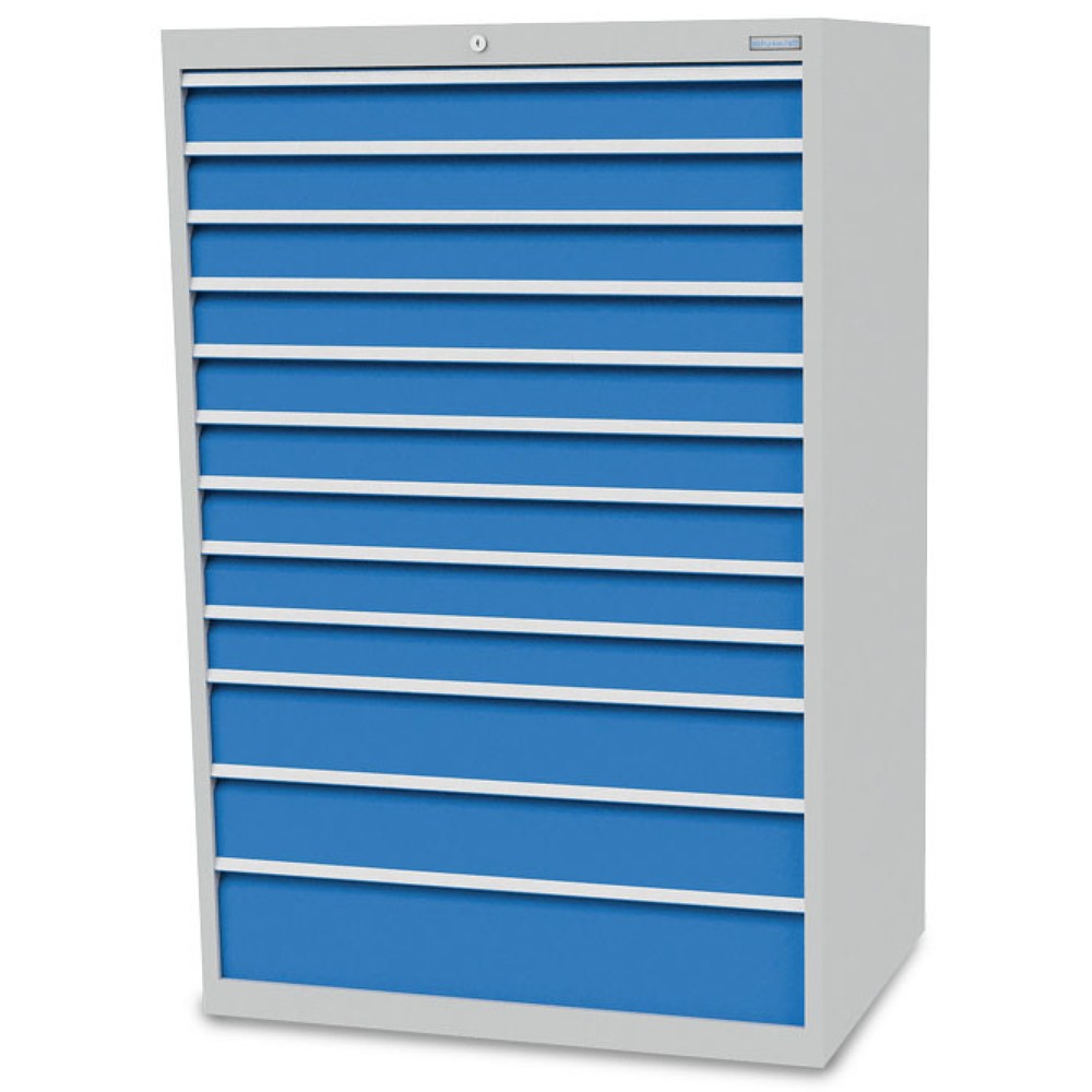 Productafbeelding nr. 1: Ladekast Bedrunka+Hirth R 36-24, hxbxd 1.519 x 1.005 x 736 mm, lichtgrijs, lichtblauw, 12 lades 9x100 + 2x150 + 1x200 mm