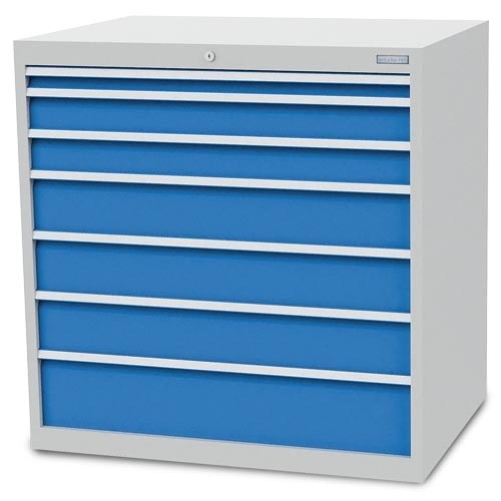 Productafbeelding nr. 1: Ladekast Bedrunka+Hirth R 36-24, hxbxd 1.019 x 1.005 x 736 mm, lichtgrijs, lichtblauw, 7 lades 1x50+ 2x100 + 3x150 + 1x200 mm