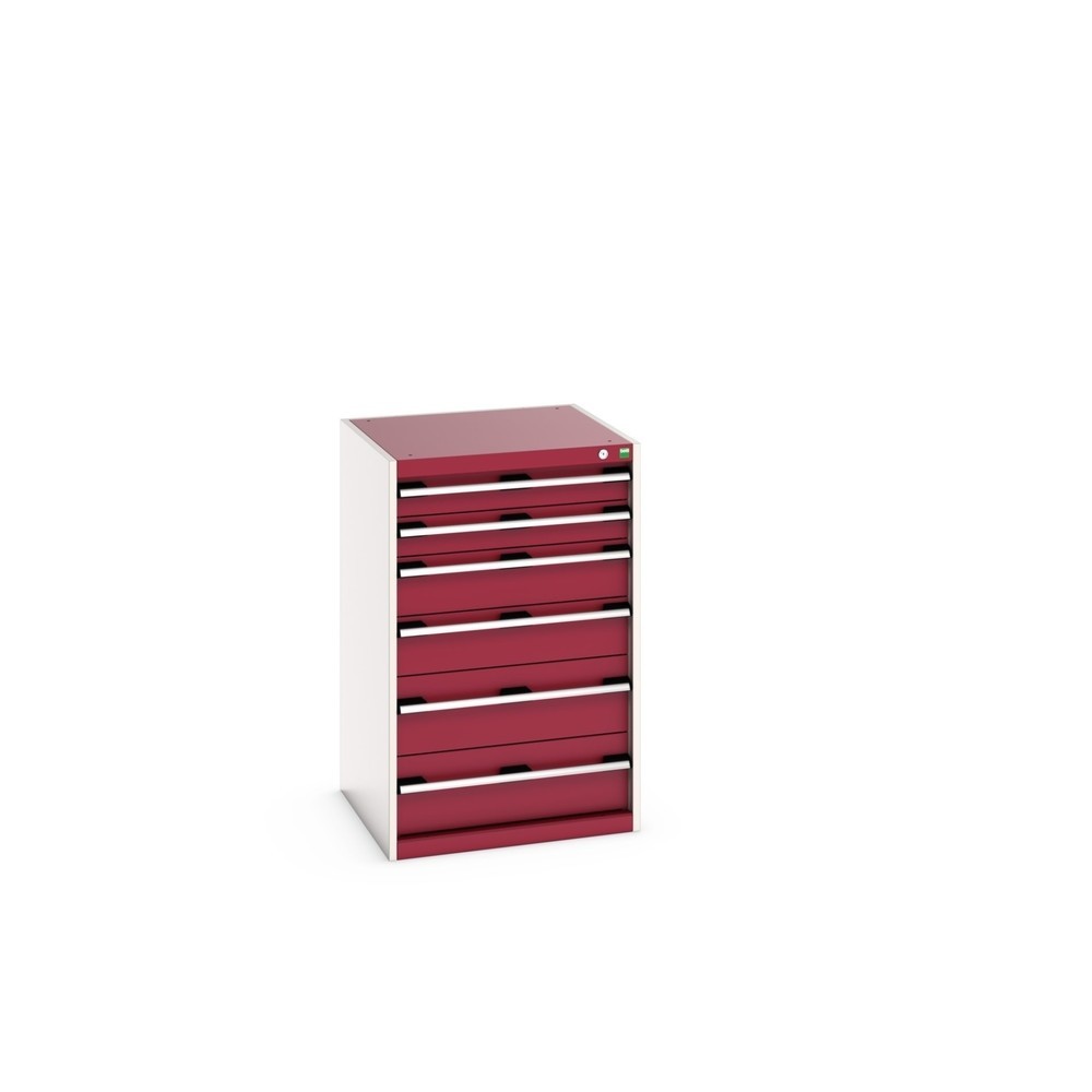 Product afbeelding: bott cubio ladekast, lades 2 x 100 + 2 x 150 + 2 x 200 mm, draagvermogen elk 75 kg, breedte 650 mm, purperrood