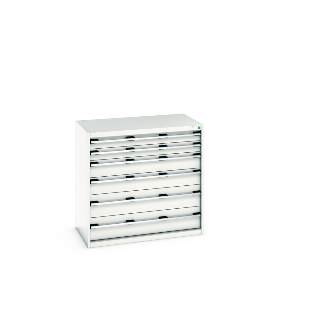 Product afbeelding: bott cubio ladekast, lades 2 x 100 + 2 x 150 + 2 x 200 mm, draagvermogen elk 75 kg, breedte 1.050 mm, lichtgrijs