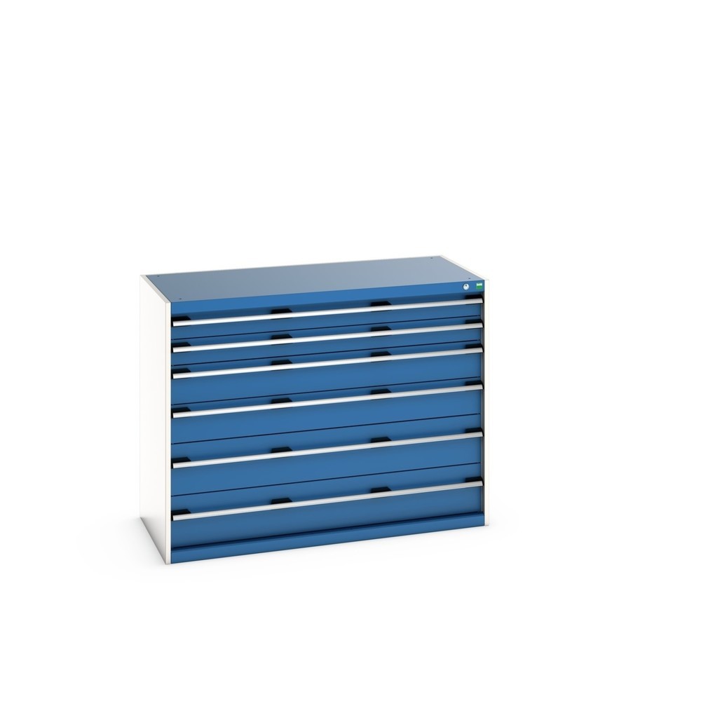 Product afbeelding: bott cubio ladekast, lades 2 x 100 + 2 x 150 + 2 x 200 mm, draagvermogen elk 75 kg, breedte 1.300 mm, gentiaanblauw