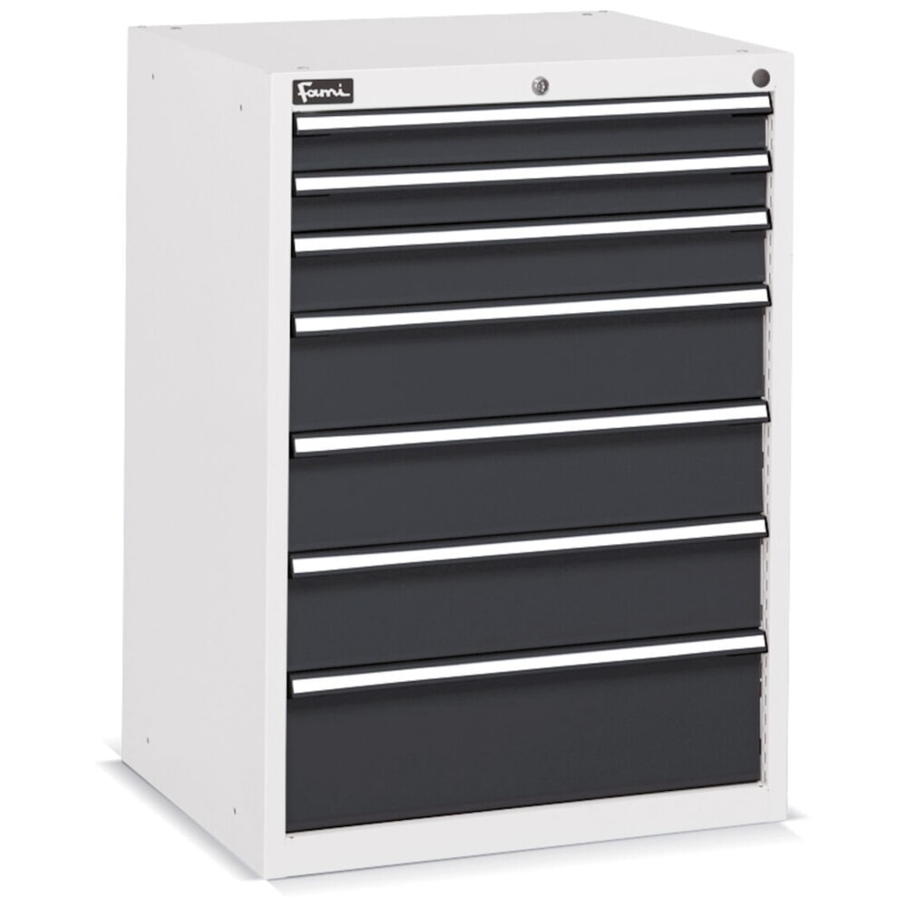 Productafbeelding nr. 2: Ladekast Fami FLEXA, 7 lades, hxbxd 1.002 x 717 x 600 mm, lichtgrijs, antraciet