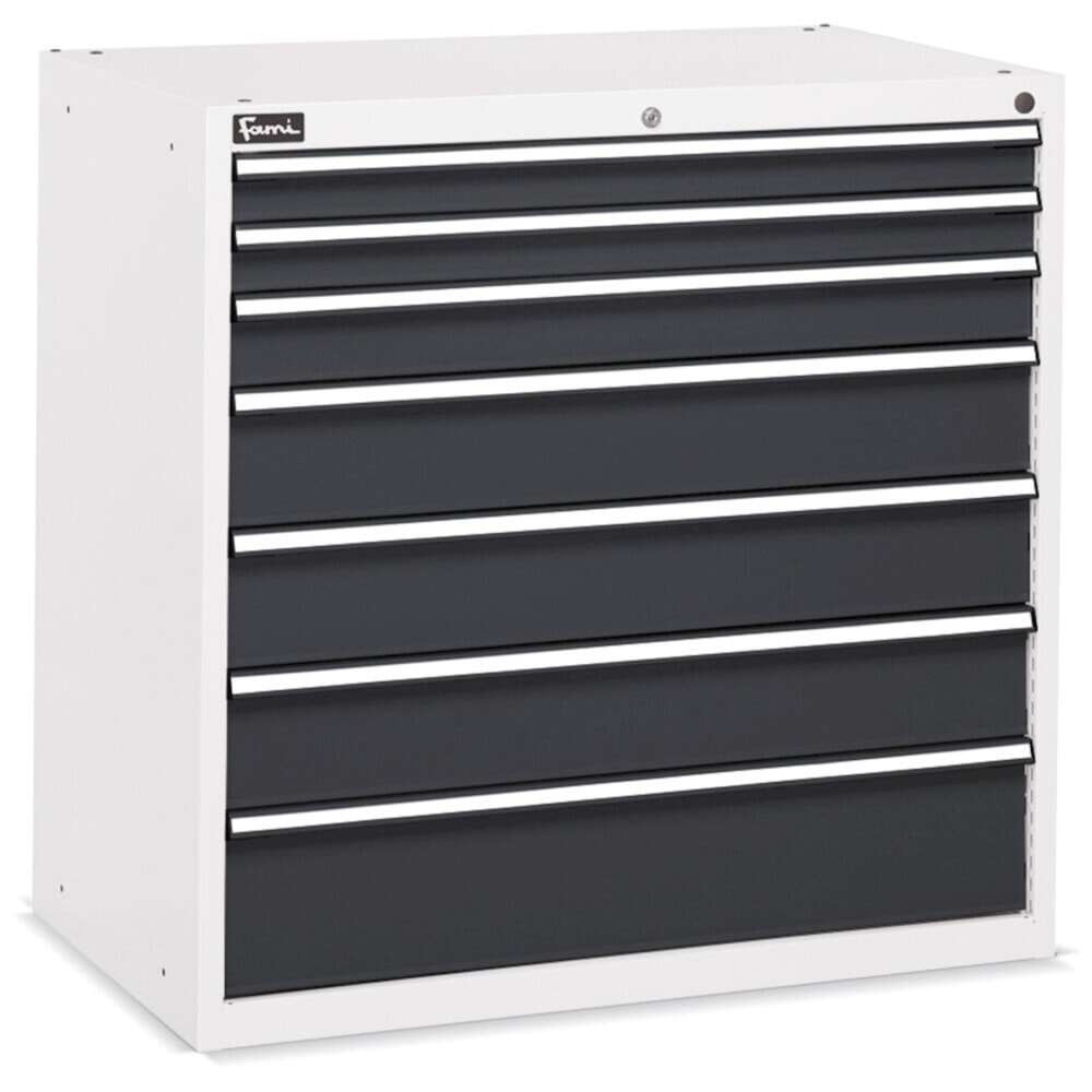 Productafbeelding nr. 2: Ladekast Fami FLEXA, 7 lades, hxbxd 1.002 x 1.023 x 600 mm, lichtgrijs, antraciet