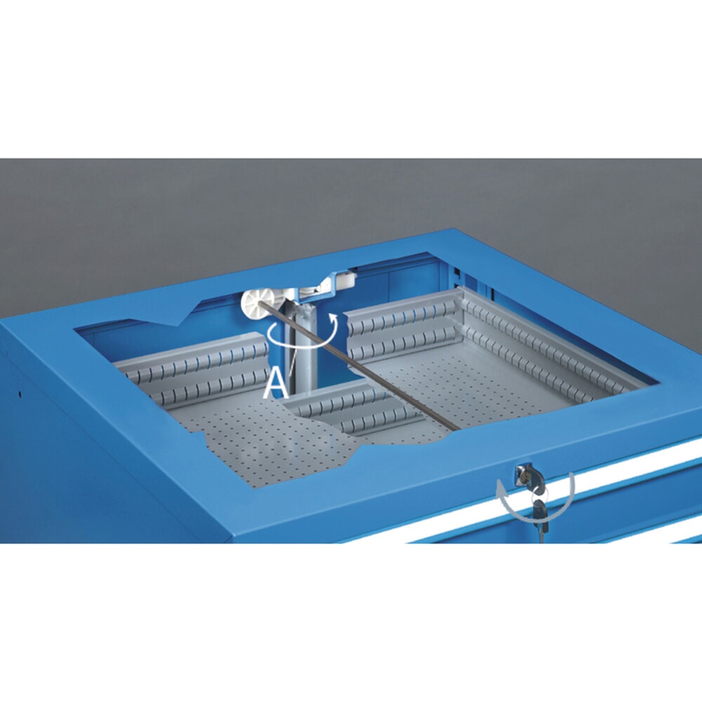 Productafbeelding nr. 3: Verrijdbare ladekast Fami FLEXA, 5 lades, hxbxd 853 x 794 x 600 mm, lichtblauw