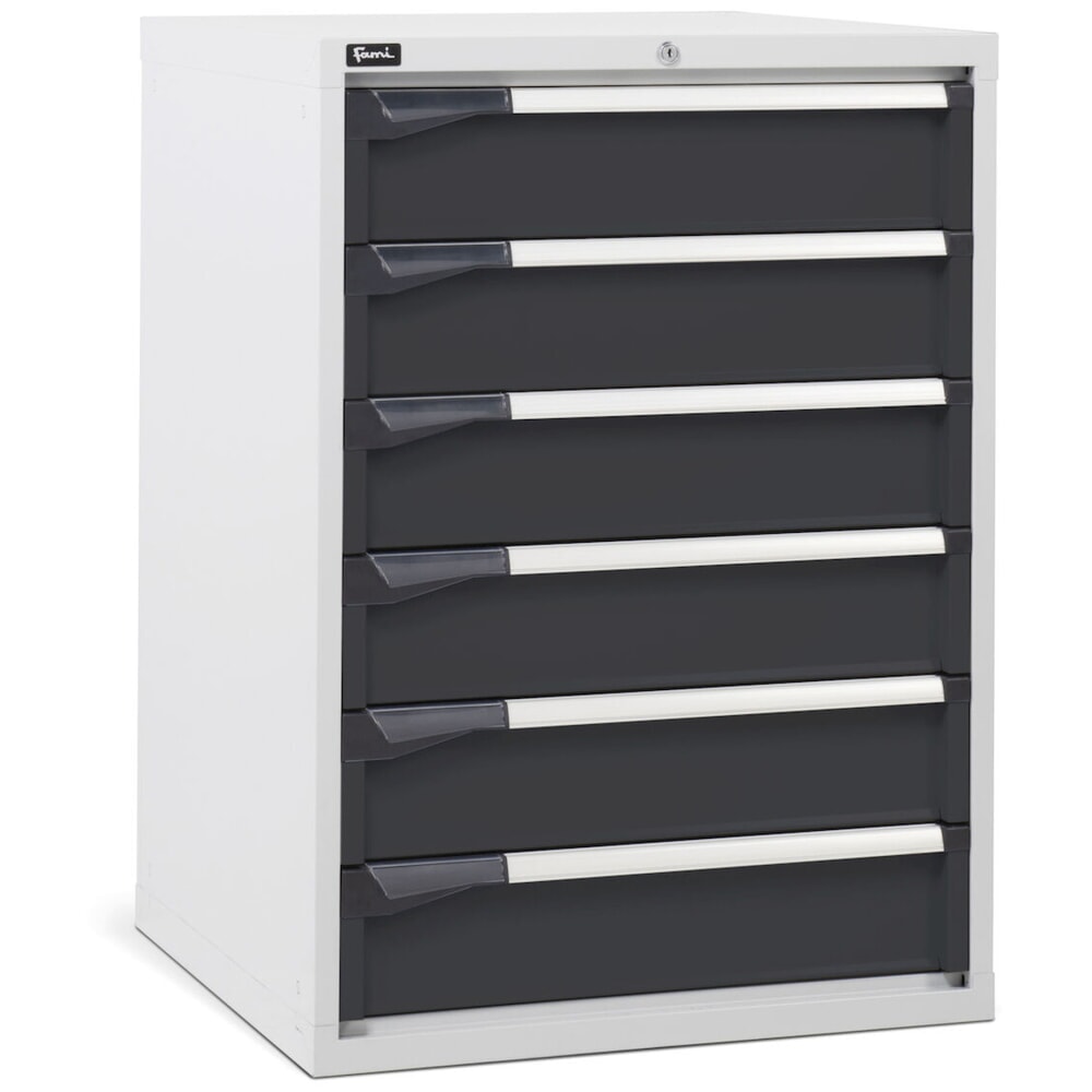 Productafbeelding nr. 2: Ladekast Fami MASTER, 6 lades, hxbxd 1.000 x 714 x 726 mm, lichtgrijs, antraciet