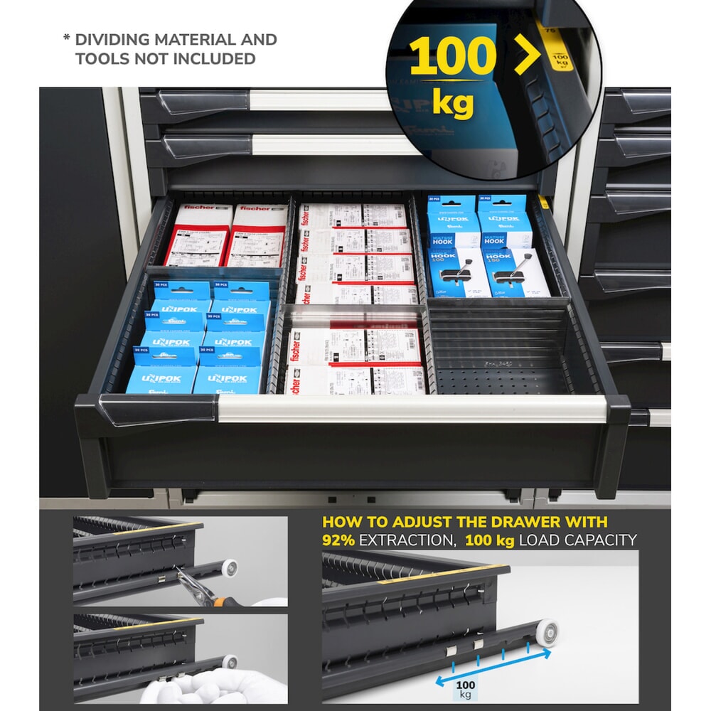 Productafbeelding nr. 3: Ladekast Fami MASTER, 6 lades, hxbxd 1.000 x 714 x 726 mm, lichtblauw