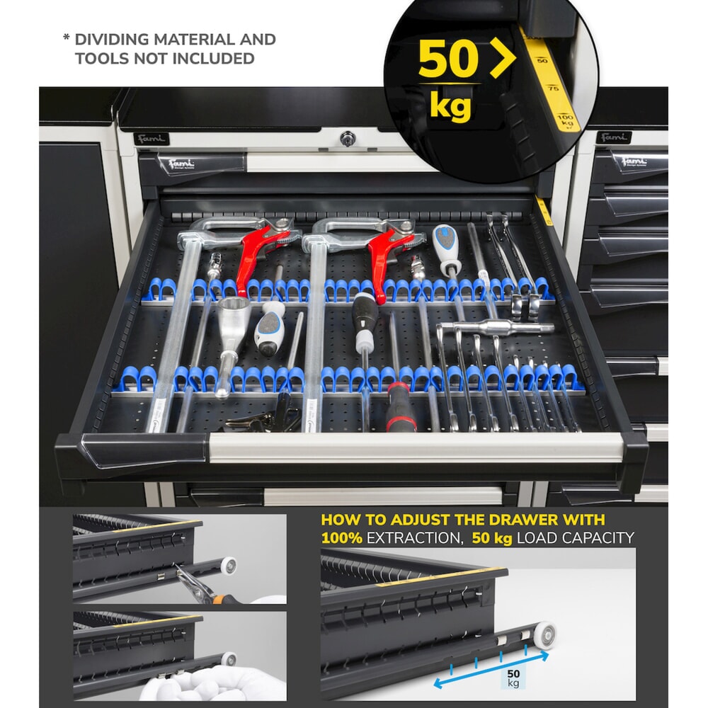 Productafbeelding nr. 8: Ladekast Fami MASTER, 6 lades, hxbxd 1.000 x 714 x 726 mm, lichtblauw