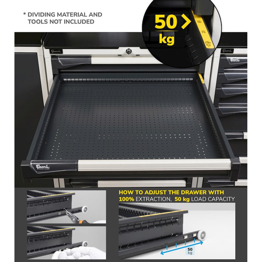 Productafbeelding nr. 10: Ladekast Fami MASTER, 6 lades, hxbxd 1.000 x 714 x 726 mm, lichtblauw