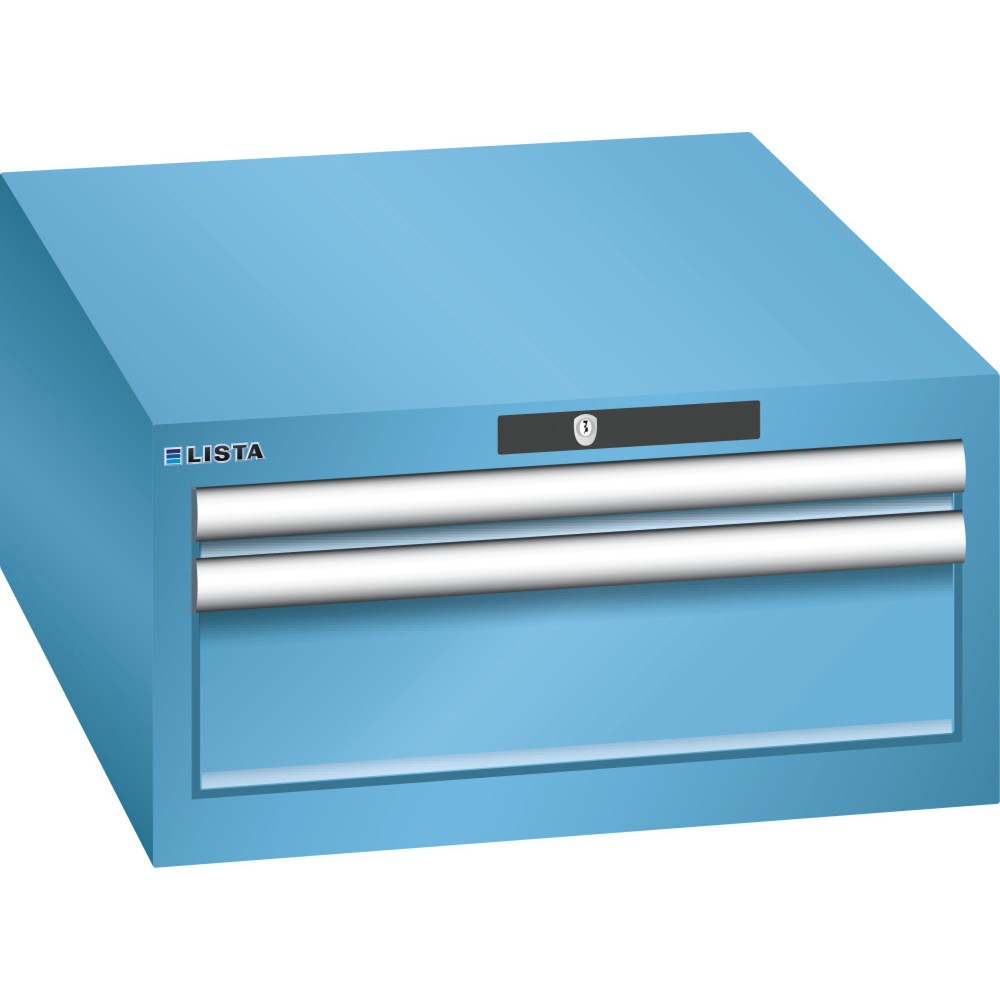 Product afbeelding: Ladekast LISTA 27x36E, (bxdxh) 564x725x283 mm, 2 lades, 1 x 50 / 1 x 150, lichtblauw, RFID Lock