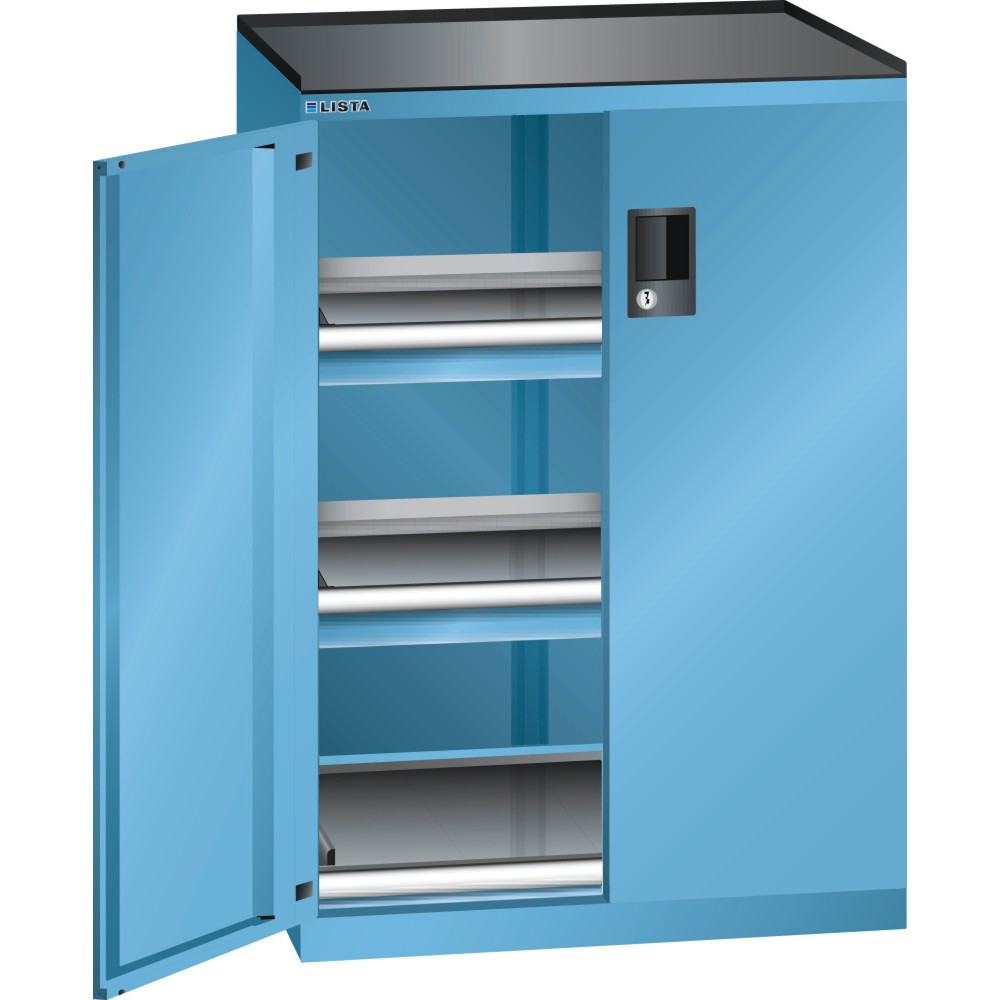 Product afbeelding: Ladekast LISTA 36x27E, (bxdxh) 717x600x1020 mm, 2 lades, 2 x 75, lichtblauw, KEY Lock