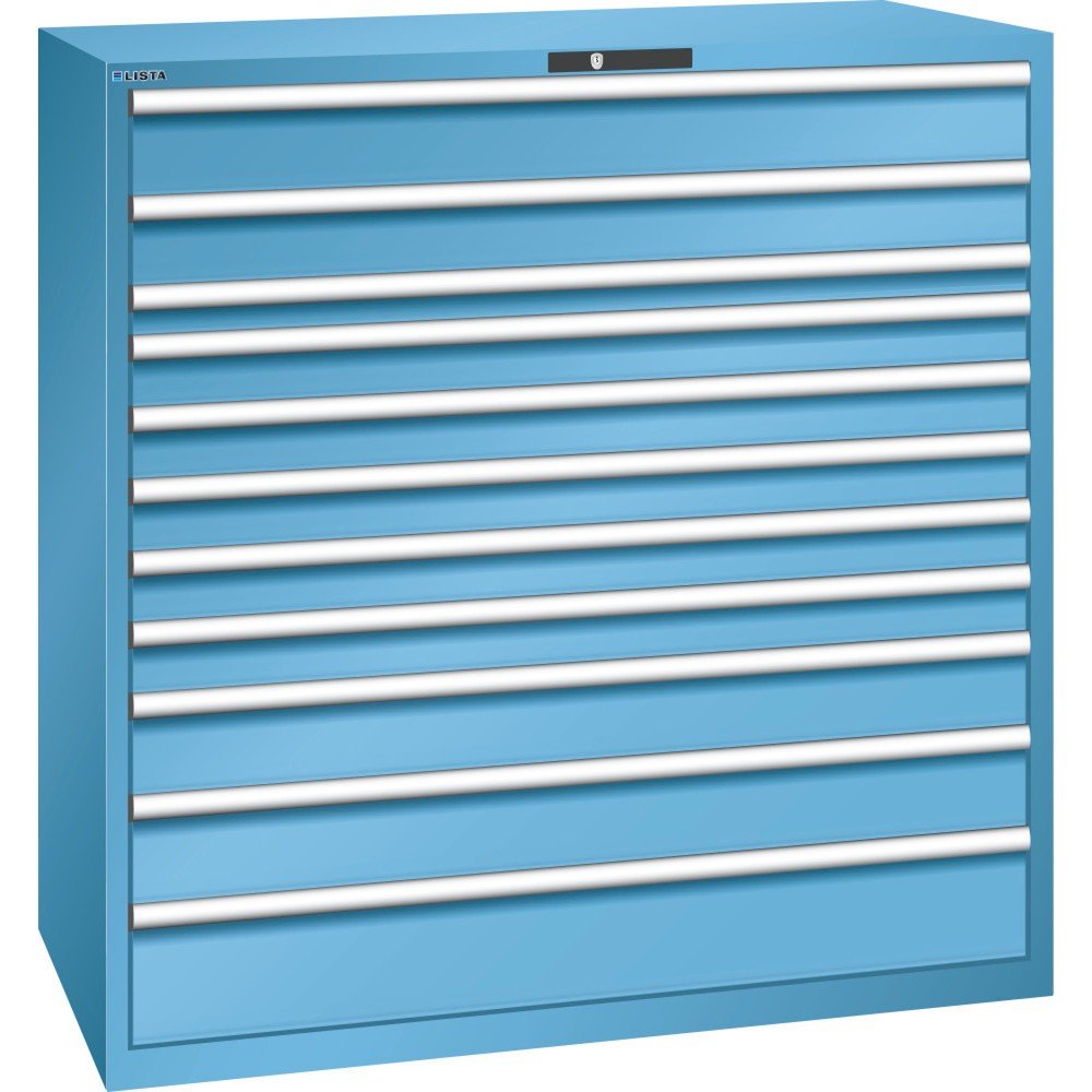 Product afbeelding: Ladekast LISTA 78x36E, (bxdxh) 1431x725x1450 mm, 11 lades draagvermogen 200 kg, lichtblauw, CODE Lock