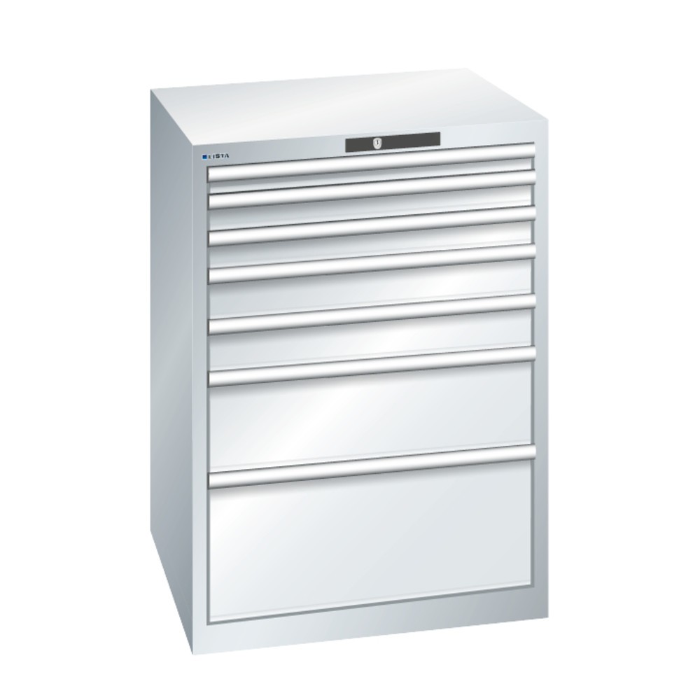 Productafbeelding nr. 2: Ladekast Lista, lades 1x50 + 2x75 + 2x100 + 1x200 + 1x300 mm, draagvermogen 75 kg, lichtblauw