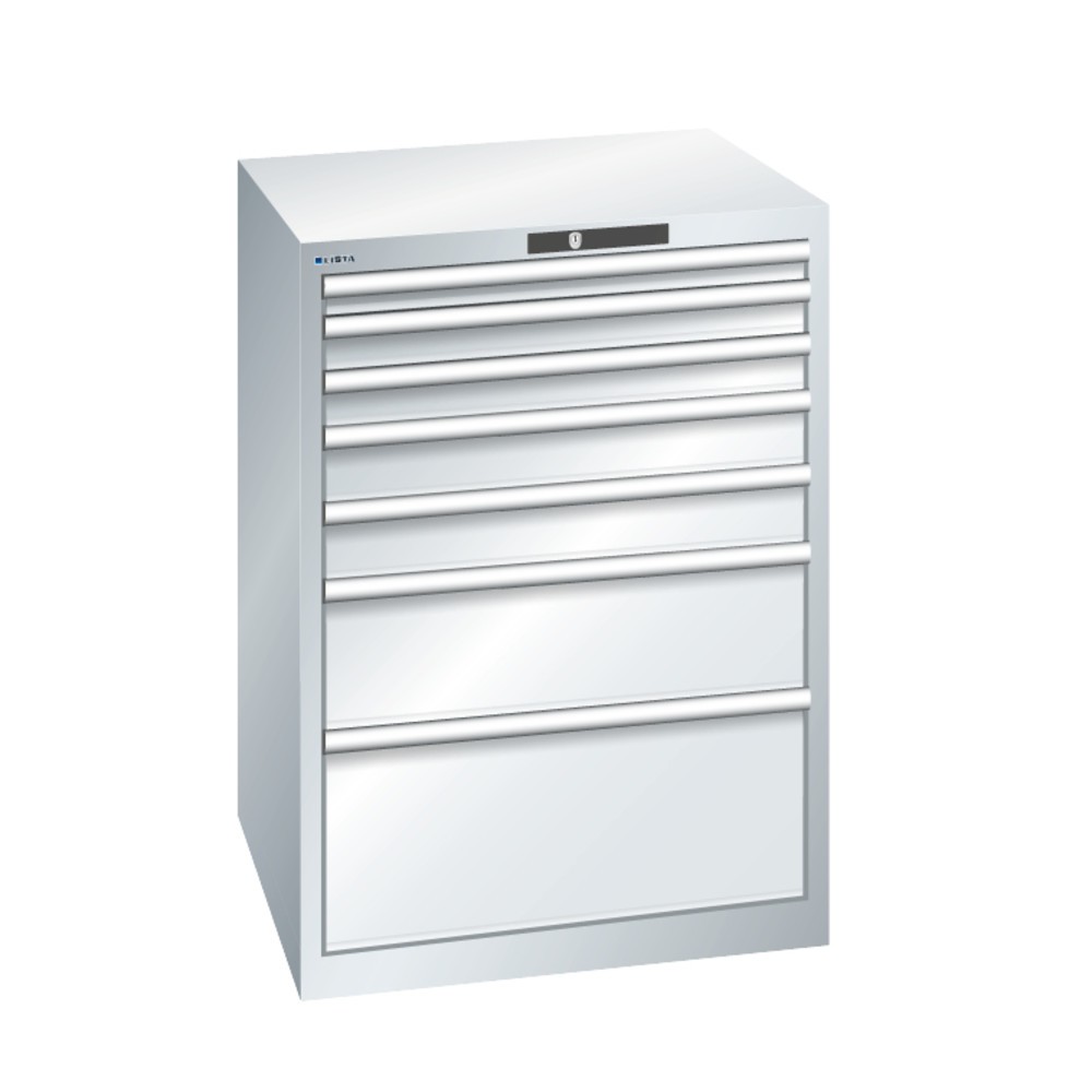 Productafbeelding nr. 3: Ladekast Lista, lades 1x50 + 2x75 + 2x100 + 1x200 + 1x300 mm, draagvermogen 75 kg, lichtblauw