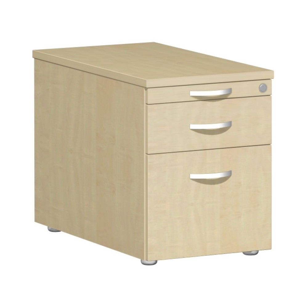 Product afbeelding: Ladekast op wielen, 1lade, 1hangmap.ld., metaal, esdoorn
