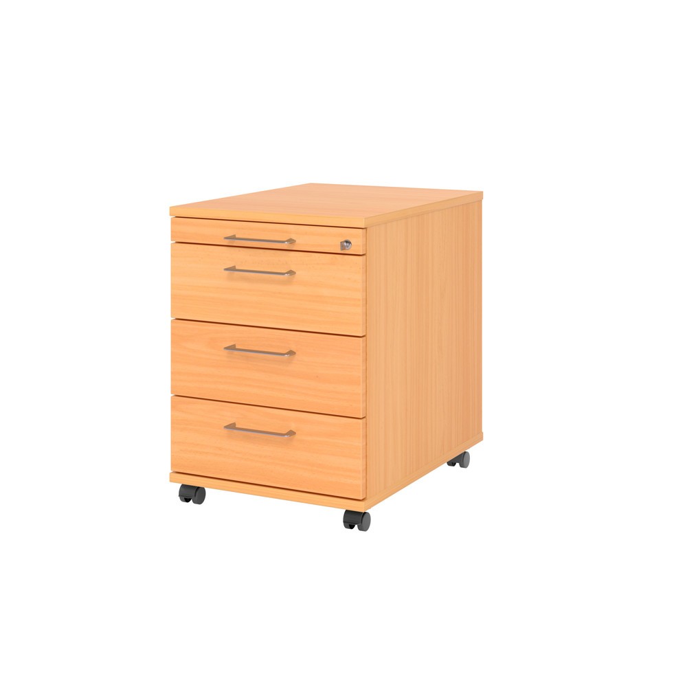 Product afbeelding: Ladekast op wielen Hammerbacher 58 cm, 3 lades, slot BS beuk