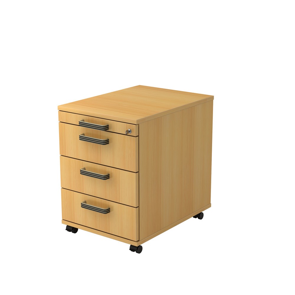 Product afbeelding: Ladekast op wielen Hammerbacher 58 cm, 3 lades, slot SG beuk