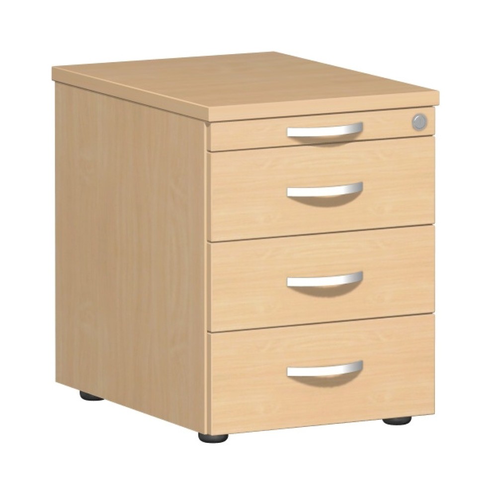 Product afbeelding: Ladekast op wielen Lissabon, hxbxd 566 x 600 x 430 mm, 3 kunststof lades, beuk