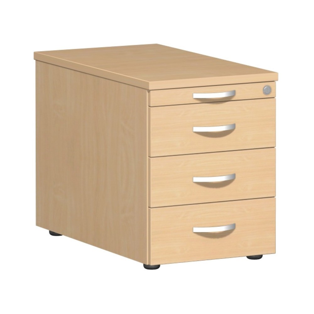 Product afbeelding: Ladekast op wielen Lissabon, hxbxd 566 x 800 x 430 mm, 3 metalen lades, beuk