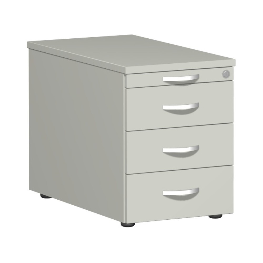 Product afbeelding: Ladekast op wielen Lissabon, hxbxd 566 x 800 x 430 mm, 3 metalen lades, lichtgrijs