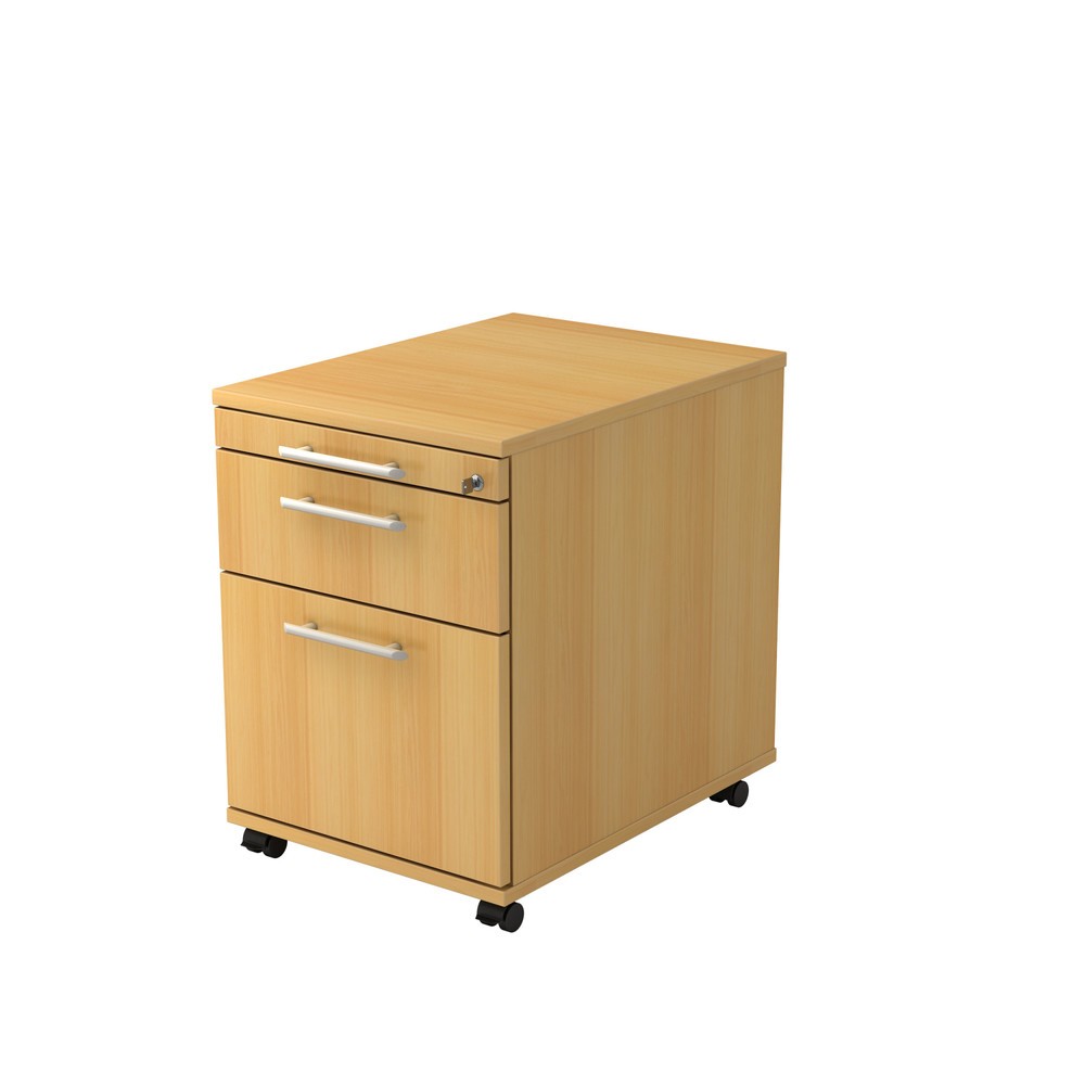 Product afbeelding: Ladekast op wielen Cube, 3 lades met kunststof greep, hxbxd 590 x 428 x 580 mm, beuk