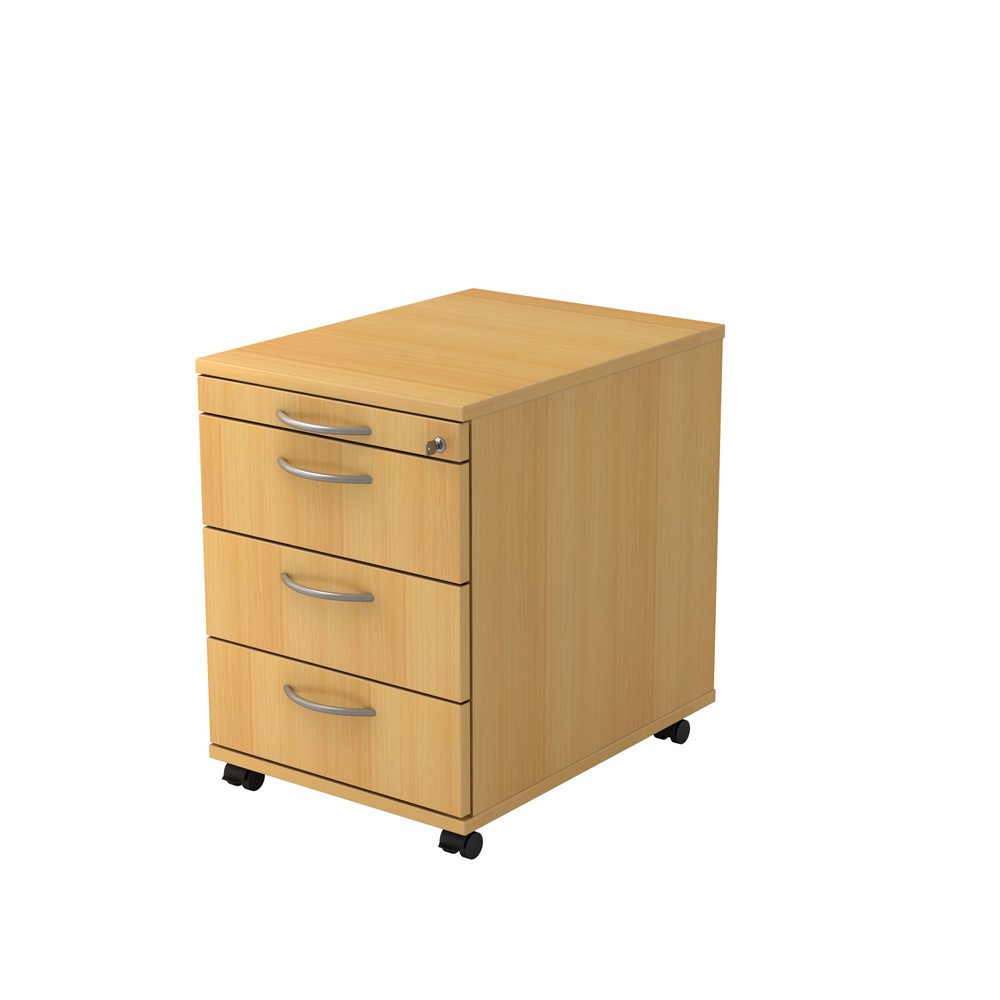 Product afbeelding: Ladekast op wielen Cube, 4 lades met metalen greep, hxbxd 590 x 428 x 580 mm, beuk
