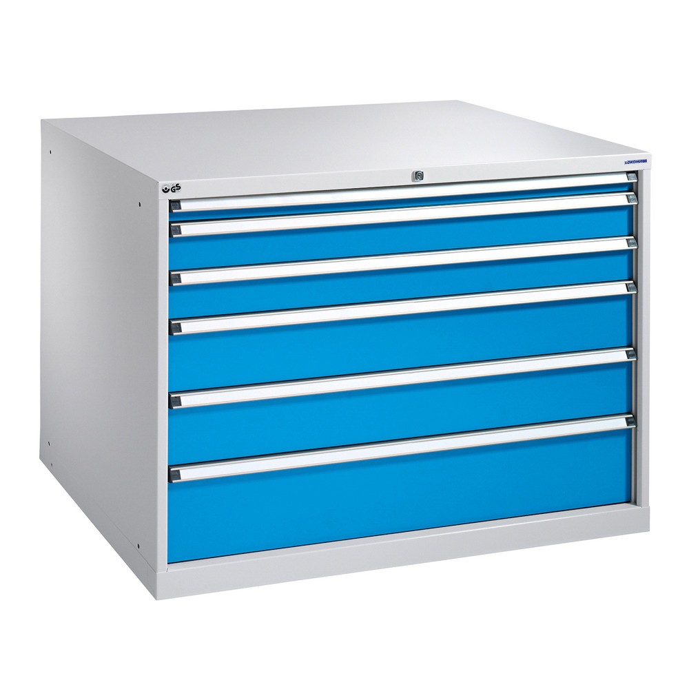 Product afbeelding: Ladekast PAVOY, hoogte 1.000 mm, laden 1x100 + 4x200 mm, breedte 1.023 mm, lichtgrijs, robijnrood