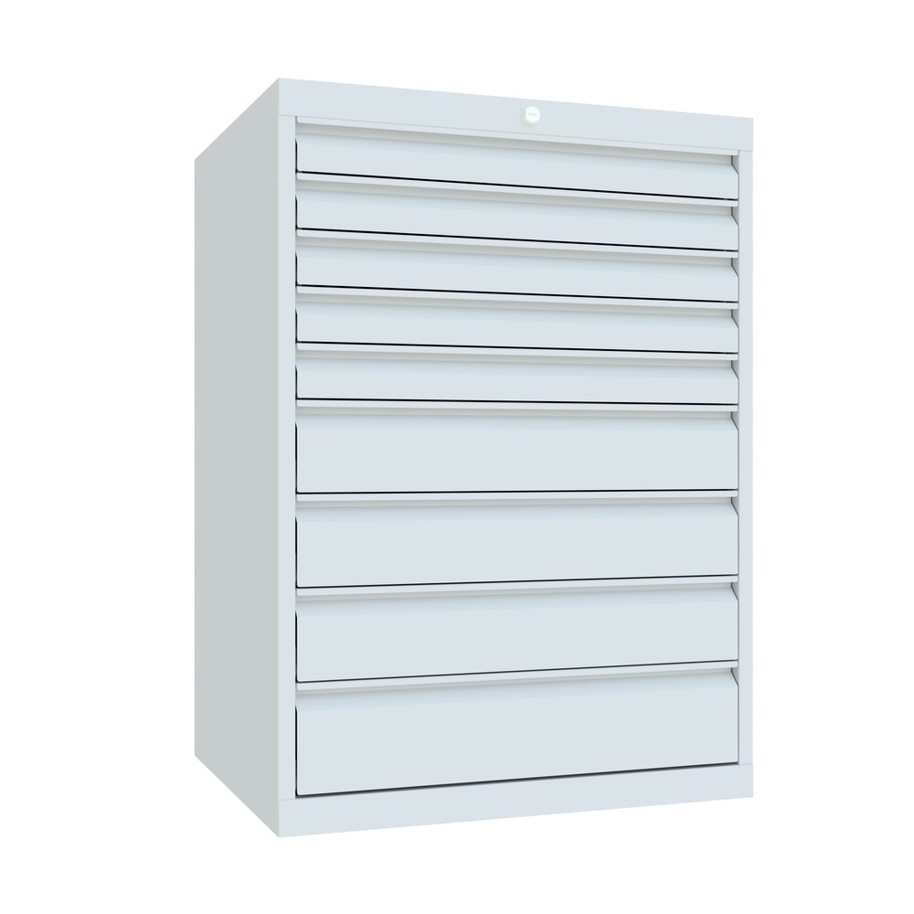 Productafbeelding nr. 1: Ladekast PAVOY, hoogte 1.000 mm, laden 5x75 + 3x125 + 1x150 mm, breedte 715 mm, lichtgrijs, lichtgrijs