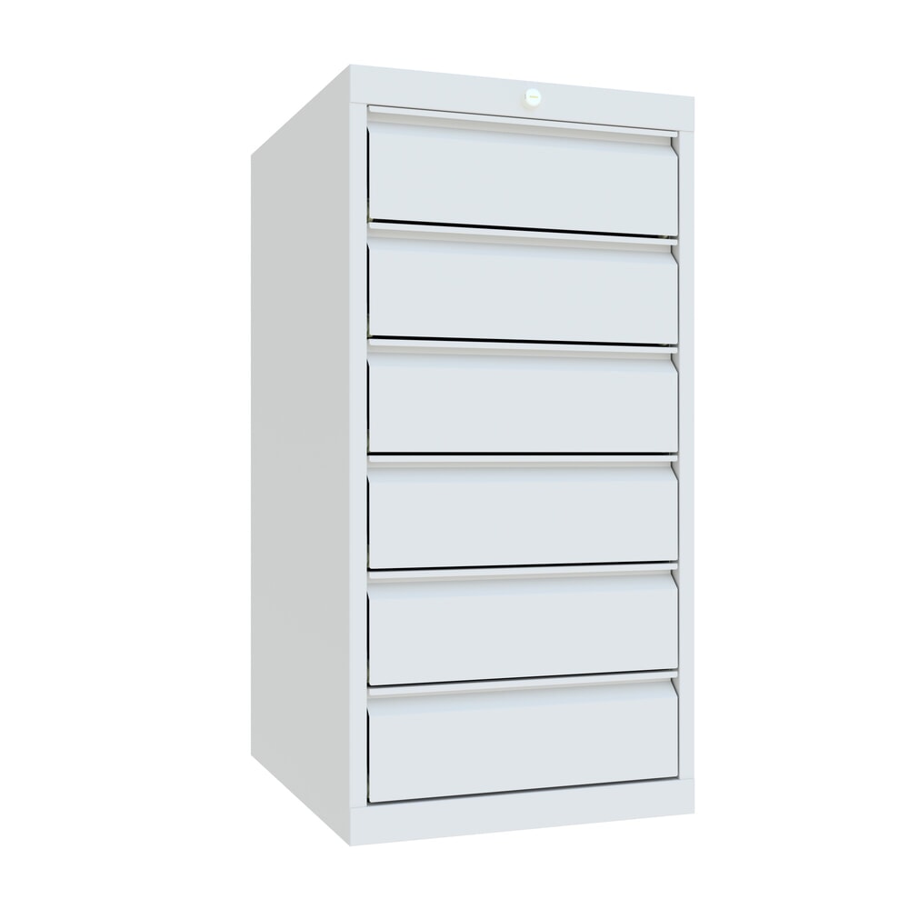 Productafbeelding nr. 1: Ladekast PAVOY, hoogte 1.000 mm, laden 6x150 mm, breedte 500 mm, lichtgrijs, lichtgrijs