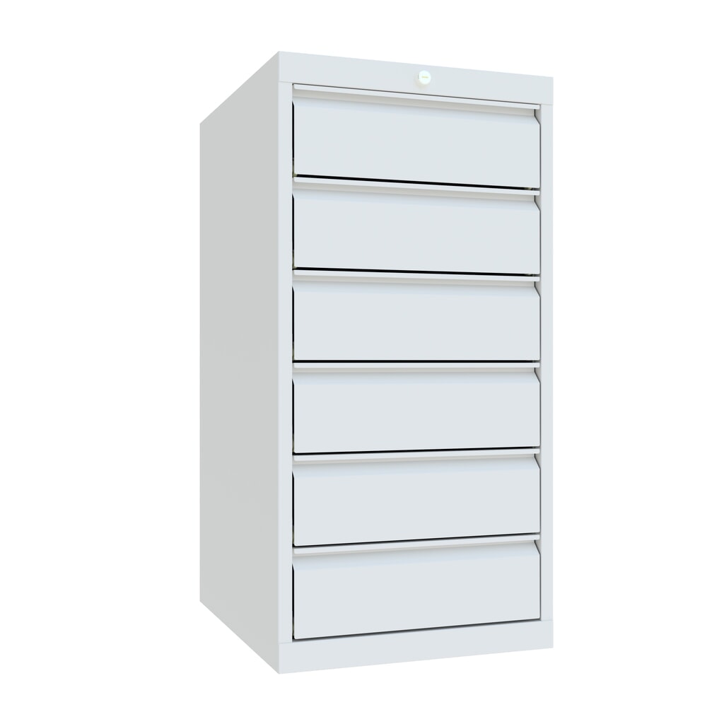 Ladekast PAVOY, hoogte 1.000 mm, laden 6x150 mm, breedte 500 mm, lichtgrijs, lichtgrijs Productafbeelding nr. 1: Ladekast PAVOY, hoogte 1.000 mm, laden 6x150 mm, breedte 500 mm, lichtgrijs, lichtgrijs