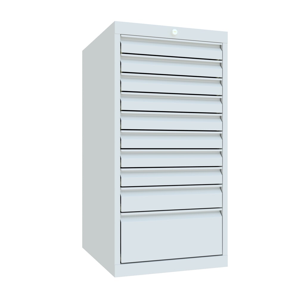 Productafbeelding nr. 1: Ladekast PAVOY, hoogte 1.000 mm, laden 8x75 + 1x100 + 1x200 mm, breedte 500 mm, lichtgrijs, lichtgrijs