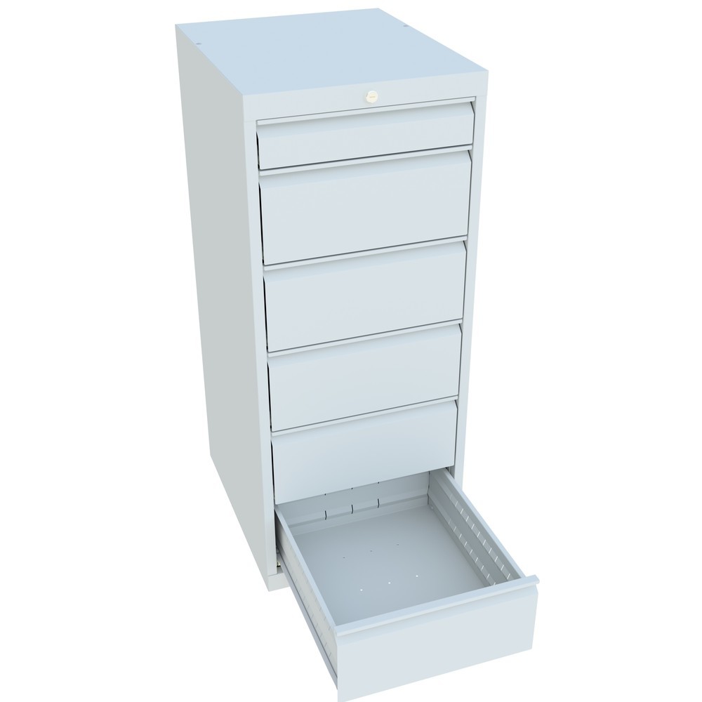 Productafbeelding nr. 3: Ladekast PAVOY, hoogte 1.200 mm, laden 1x100 + 5x200 mm, breedte 500 mm, lichtgrijs, lichtgrijs