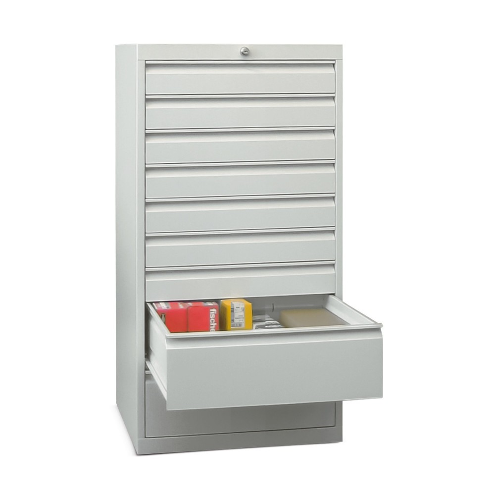 Productafbeelding nr. 1: Ladekast PAVOY, hoogte 1.200 mm, laden 1x100 + 5x200 mm, breedte 500 mm, lichtgrijs, lichtblauw