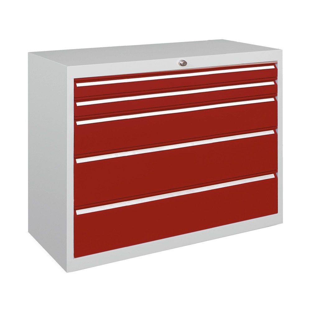 Product afbeelding: Ladekast PAVOY, hoogte 1.200 mm, laden 4x175 mm, breedte 1.023 mm, lichtgrijs, gentiaanblauw