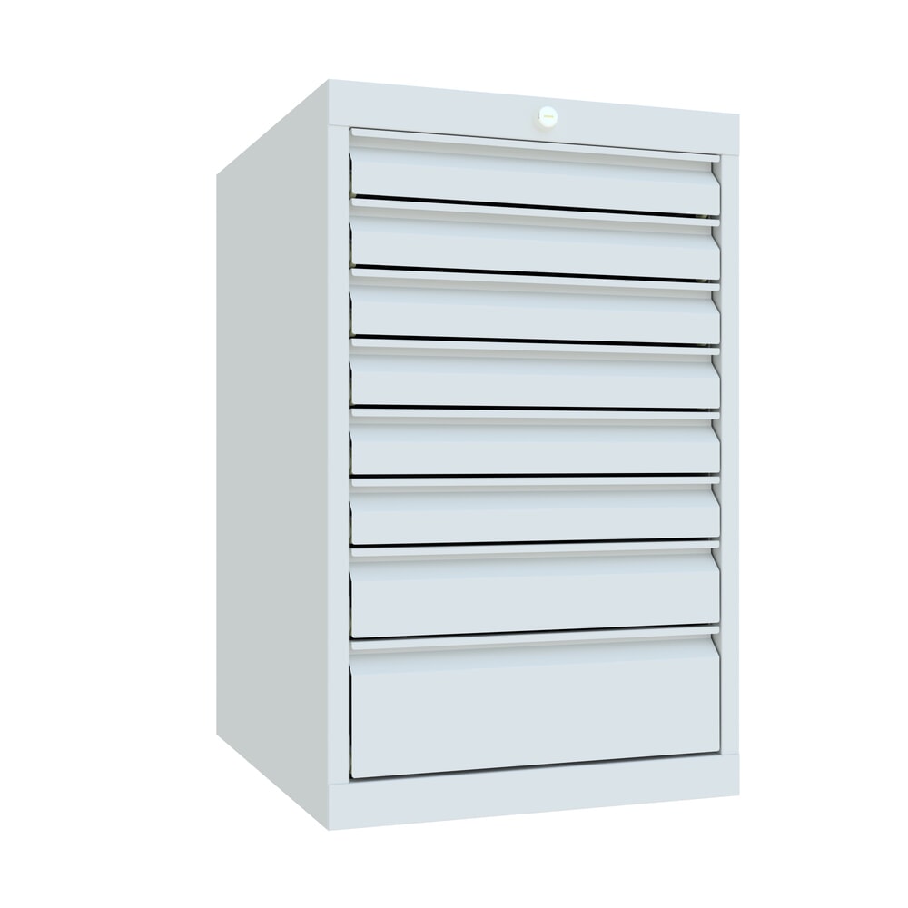 Productafbeelding nr. 1: Ladekast PAVOY, hoogte 800 mm, laden 6x70 + 1x100 + 1x150 mm, breedte 500 mm, lichtgrijs, lichtgrijs
