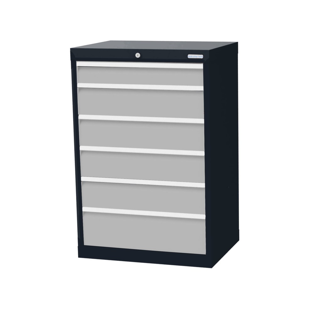 Product afbeelding: Ladekast Profi, laden 1x100 + 4x150 + 1x200 mm, breedte 680 mm, antracietgrijs, lichtgrijs