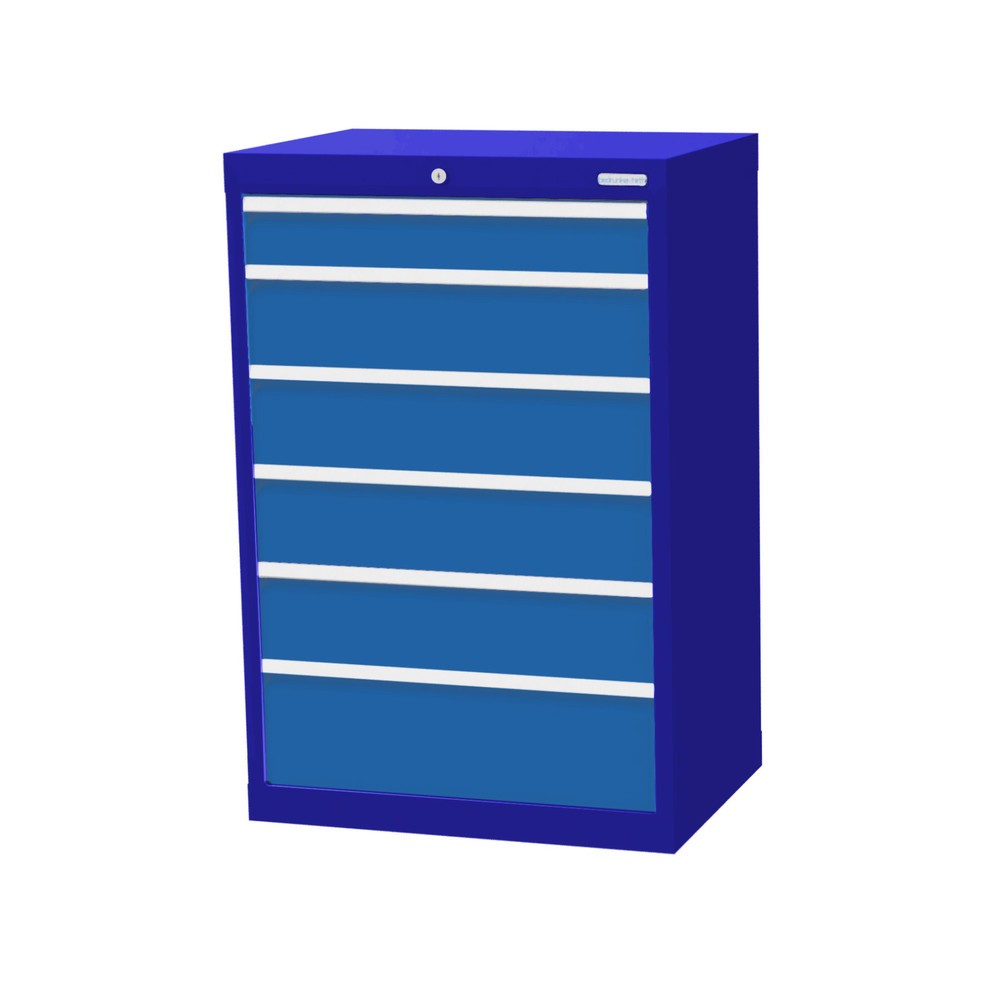 Product afbeelding: Ladekast Profi, laden 1x100 + 4x150 + 1x200 mm, breedte 680 mm, gentiaanblauw, lichtblauw
