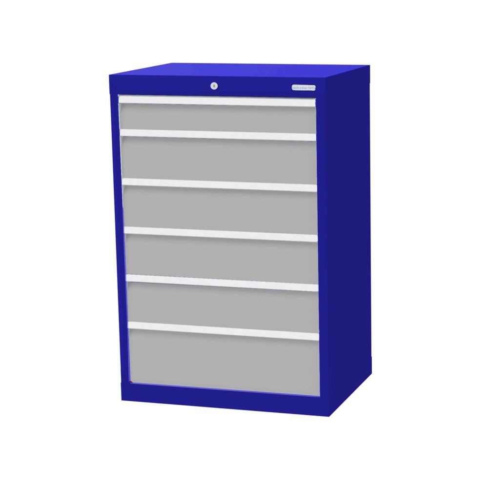 Product afbeelding: Ladekast Profi, laden 1x100 + 4x150 + 1x200 mm, breedte 680 mm, gentiaanblauw, lichtgrijs
