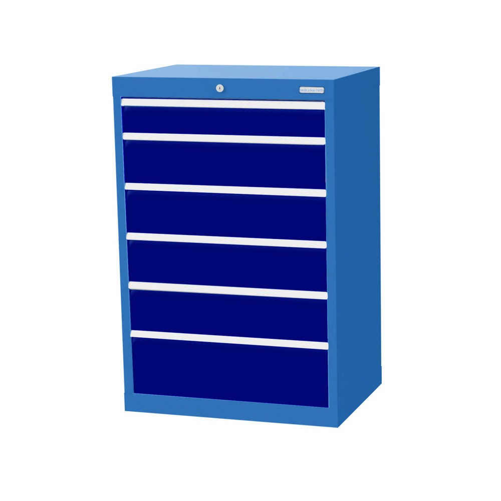 Product afbeelding: Ladekast Profi, laden 1x100 + 4x150 + 1x200 mm, breedte 680 mm, lichtblauw, gentiaanblauw