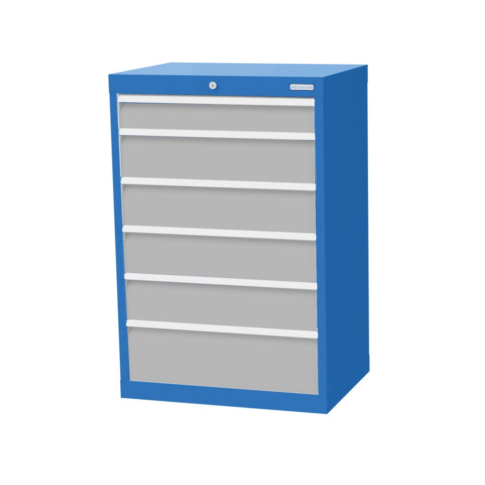 Product afbeelding: Ladekast Profi, laden 1x100 + 4x150 + 1x200 mm, breedte 680 mm, lichtblauw, lichtgrijs