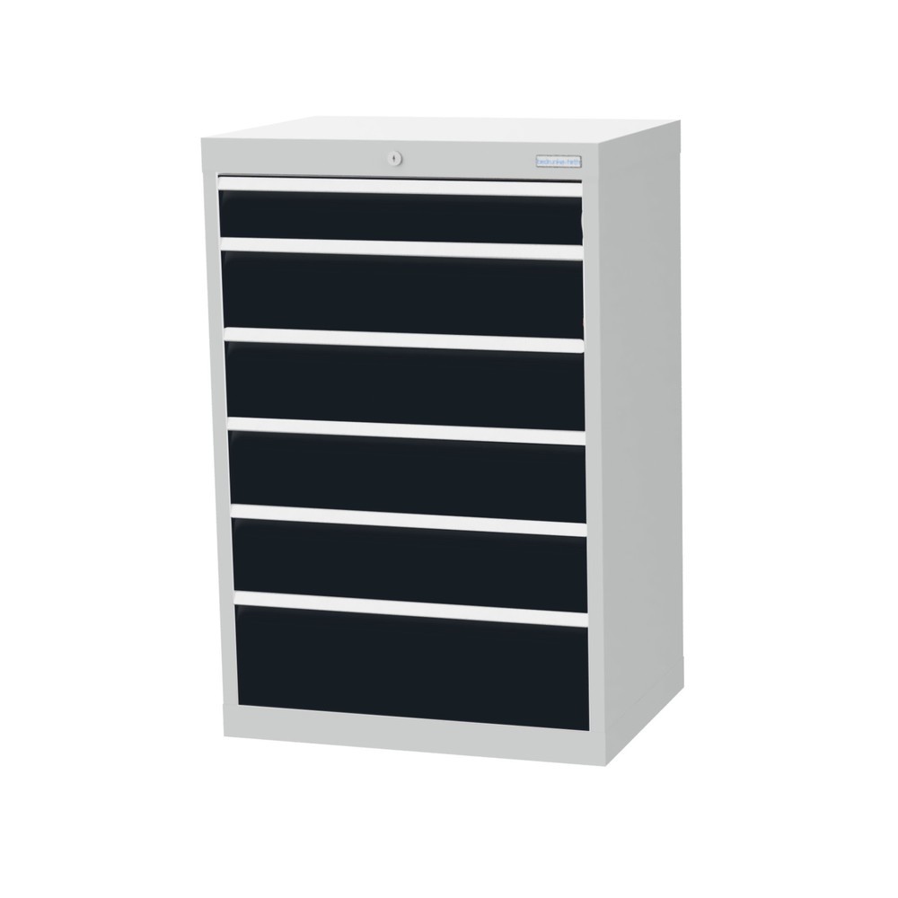 Product afbeelding: Ladekast Profi, laden 1x100 + 4x150 + 1x200 mm, breedte 680 mm, lichtgrijs, antracietgrijs