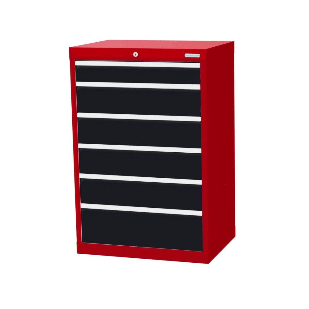 Product afbeelding: Ladekast Profi, laden 1x100 + 4x150 + 1x200 mm, breedte 680 mm, robijnrood, antracietgrijs