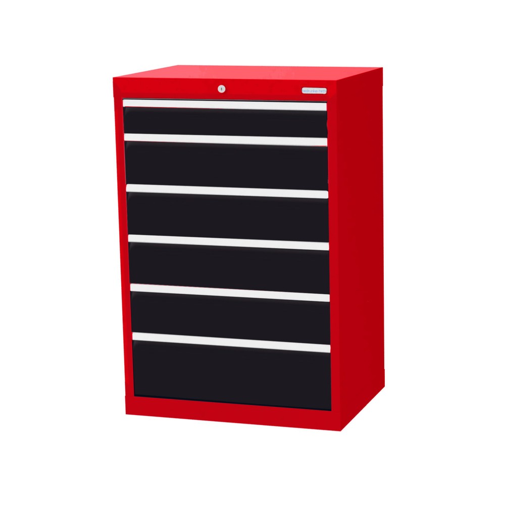 Product afbeelding: Ladekast Profi, laden 1x100 + 4x150 + 1x200 mm, breedte 680 mm, verkeersrood, antracietgrijs